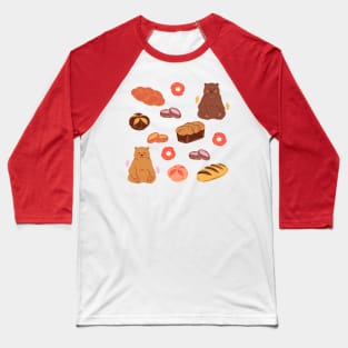 Adorable Bears and Bread Baseball T-Shirt